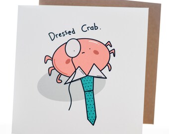 Tarjeta de felicitación con cangrejo aderezado