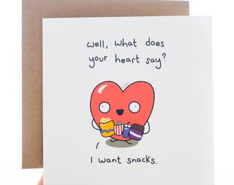 ¿Qué dice tu corazón? ¡Aperitivos! Tarjeta de felicitación