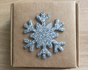 Christmas gift box - Silver Glitter Snowflake
