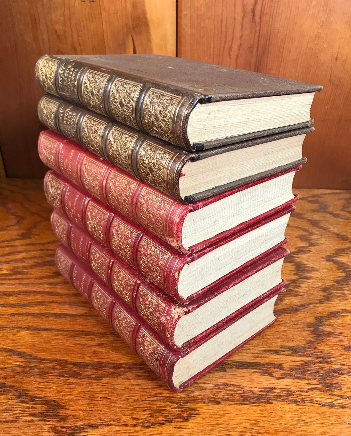 Decorative Antique French Gold Gilt Spine Books Lot of 6 Etsy