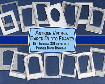 Vintage Photo Frames Ephemera, Shabby Chic, Scrapbooking (Digital Download)