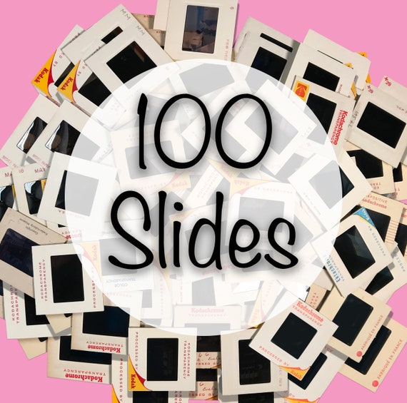 100 Vintage 35mm Slides | Retro Film Photos | Kodak Color Slides 1960s–1990s | Junk Journal Supplies