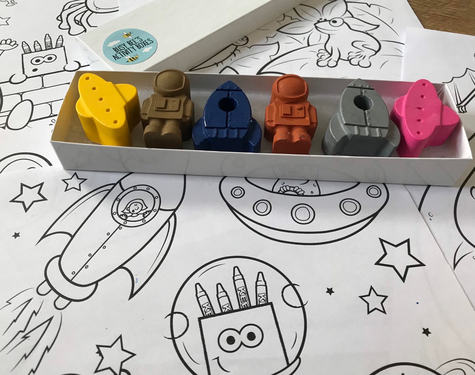 Space Crayons With Colouring Sheets | Etsy UK