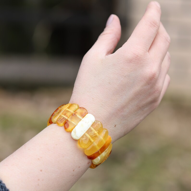 Multicolor amber bracelet amber jewelry exclusive elegant bracelet colorful amber jewelry genuine Baltic amber multi-color gemstone