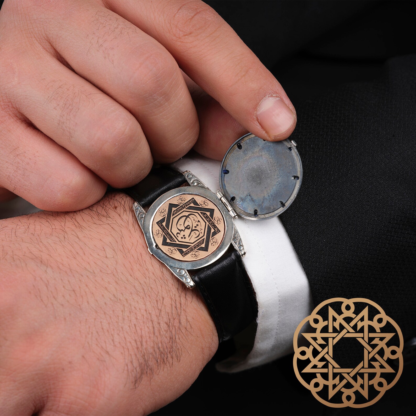 Clock Look Leather Bracelet Watch Bracelet Silver Bracelet Etsy