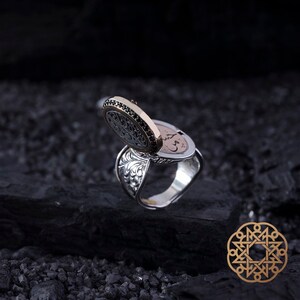Anillos de plata con caligrafía de letras, anillos hechos a mano, anillos islámicos, el mejor accesorio para hombres, plata de ley 925, anillos otantic, anillos personalizables