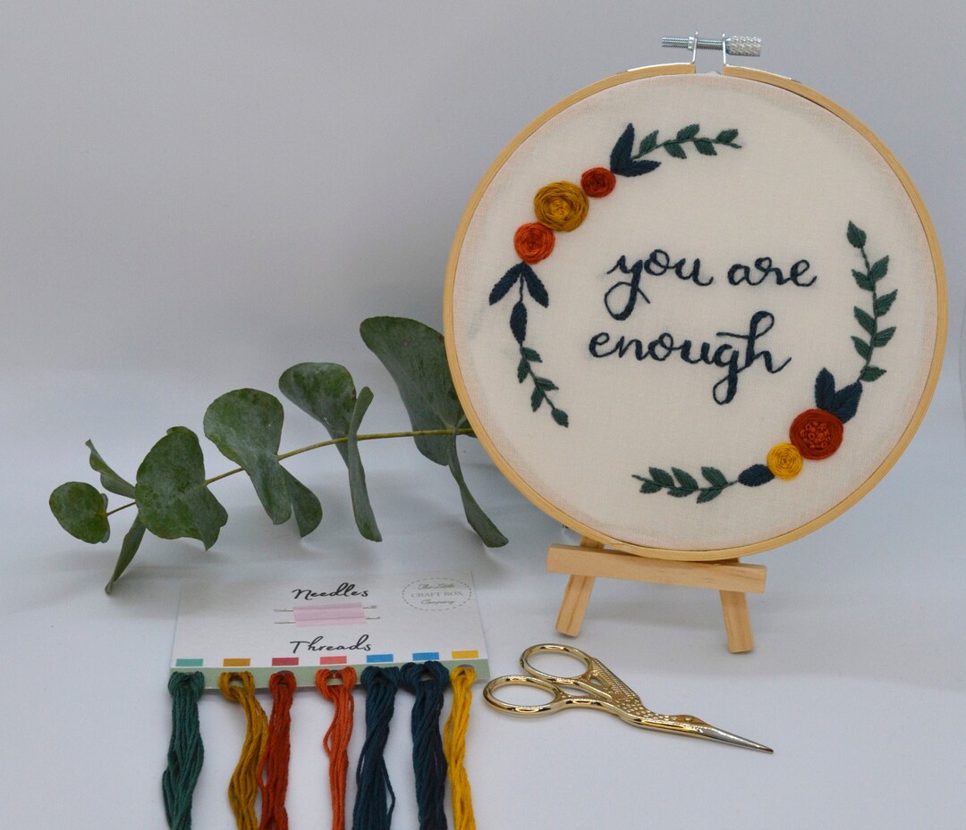 Embroidery Kit you Are Enough, Complete Embroidery Kit, Christmas Gift