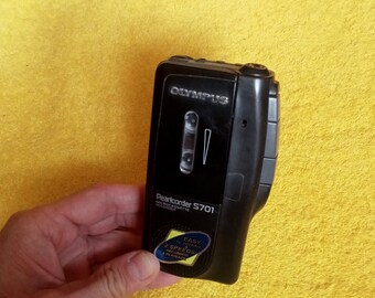 Microcassette recorder working Olympus S701, 2 speeds, easy operation, vintage voice recorder, vintage decor