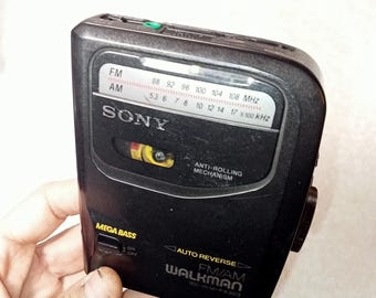 Sony Walkman WM-FX303, Working Cassette Radio, Cassette Player, Portable Cassette Player, Vintage, Black, Sony Player