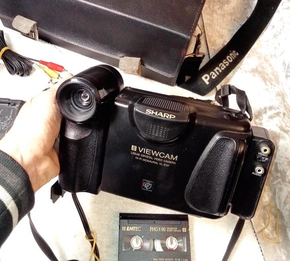 Working Gray Video Camera Video 8, Sharp Vl-e37s,pal,viewcam 8 DIS