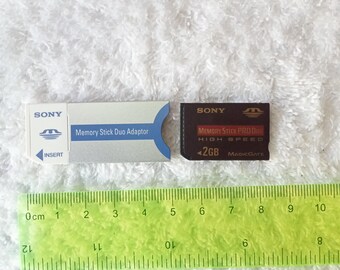 Carte mémoire de travail Sony Memory Stick PRO Duo 2 Go, avec adaptateur MSAC-M2, fabriquée au Japon, pour caméscope Sony, appareil photo