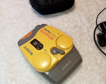 Working Yellow Sony SRF-88 Sports Walkman Radio With AM/FM Tuner