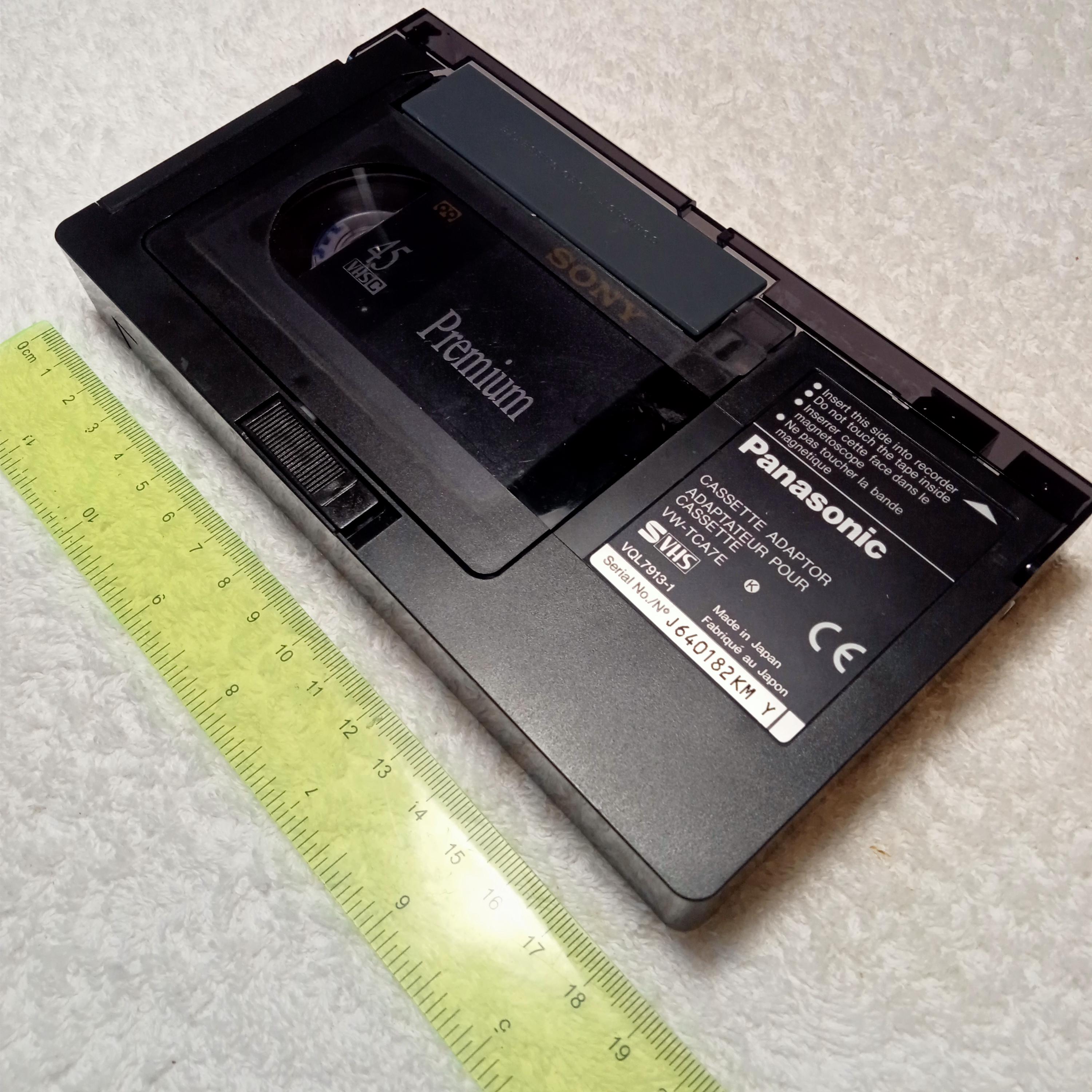 Adapter for Panasonic S VHS VW-TCA7E Cassettes, for VHC Video