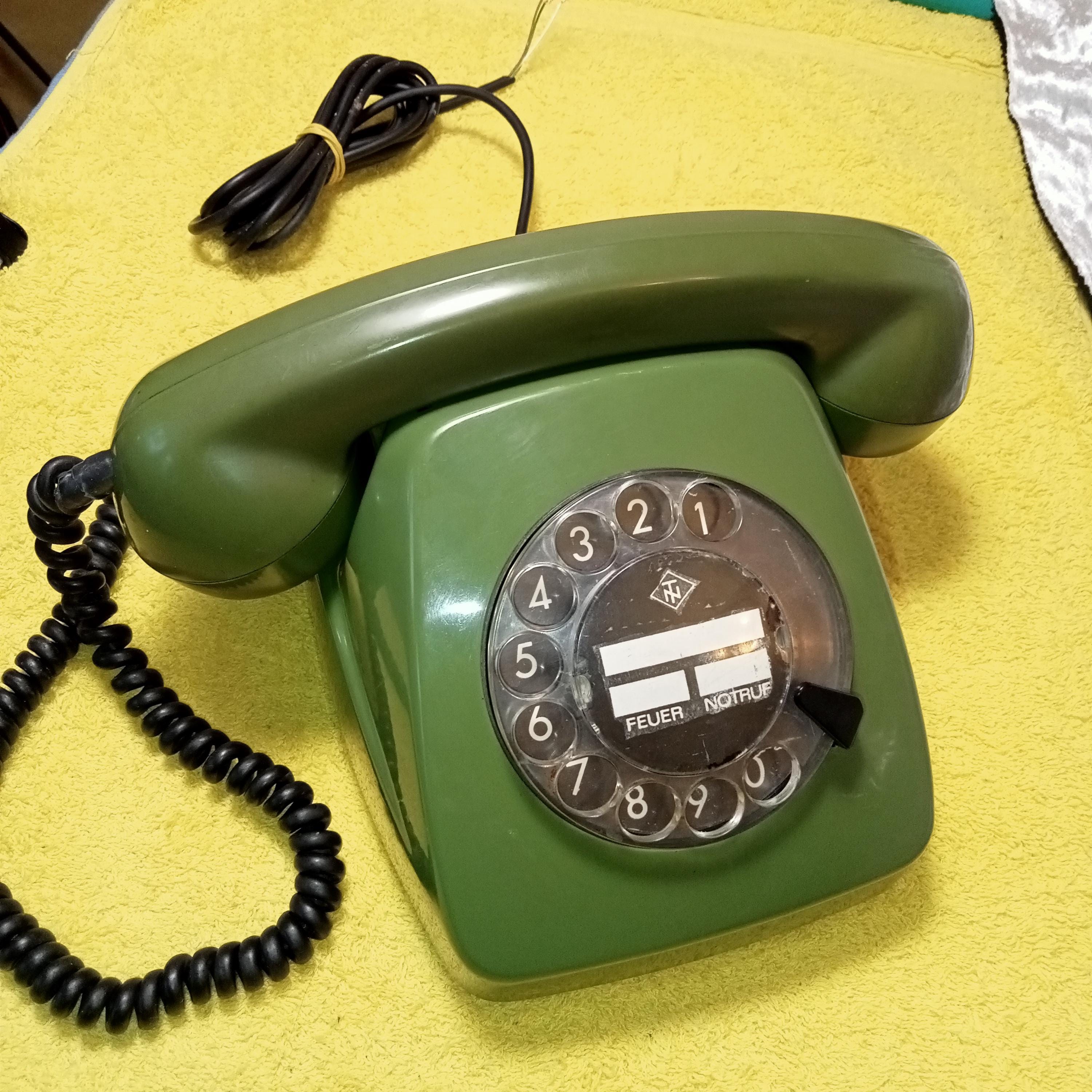Working Green Stationary Telephone Vintage Phone Siemens Fetap 611