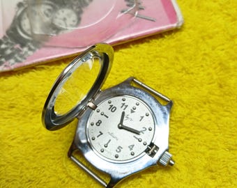 Working Soviet mechanical pocket watch Luch for blind people, Pocket watchBeam made in the Belarus,quartz soviet watch