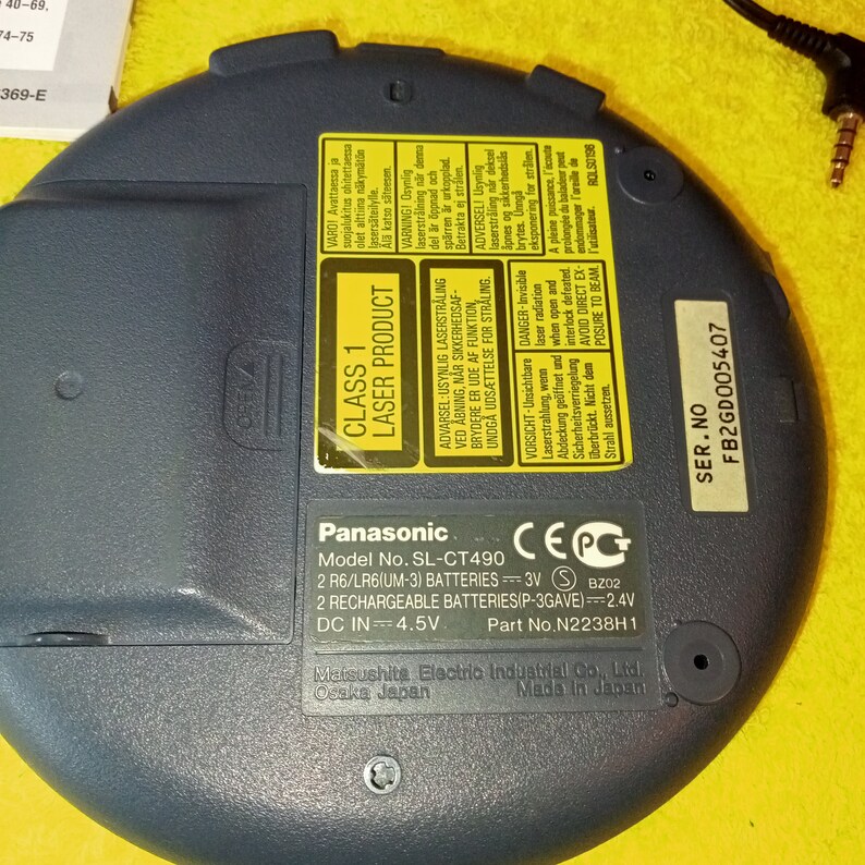 Working CD player Panasonic SL-ST490, made in Japan, portable retro CD player, compact, anti-pass, charging, instructions, box. image 9