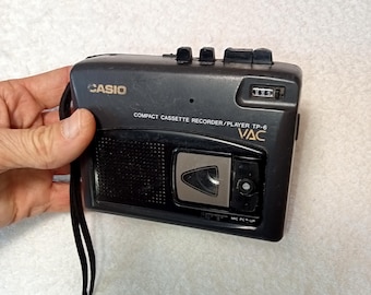 Working mini portable cassette recorder Casio TP-6, convenient recording, stylish voice recorder