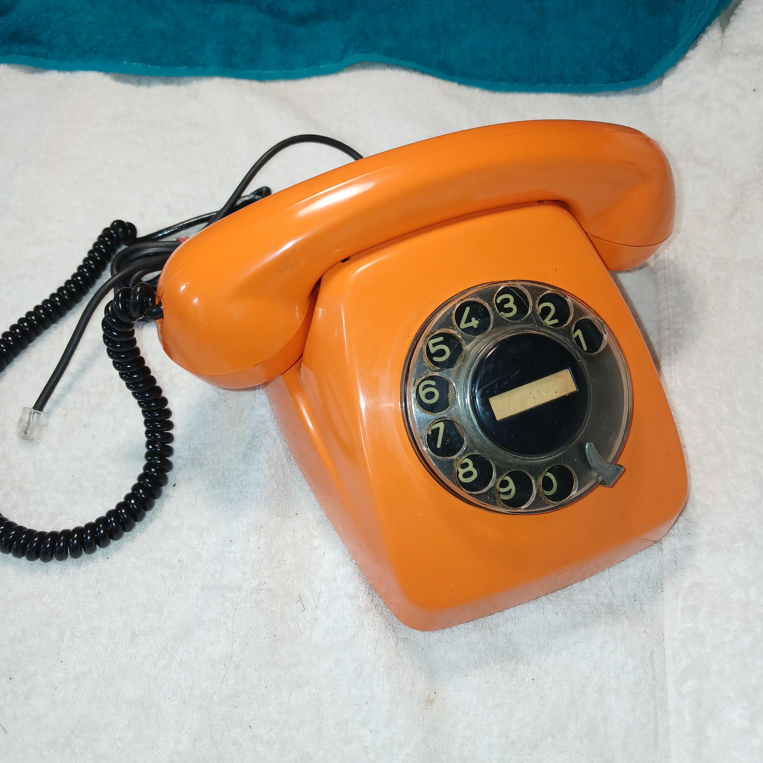Working Orange Stationary Telephone Siemens Model Post Fe Tap 611