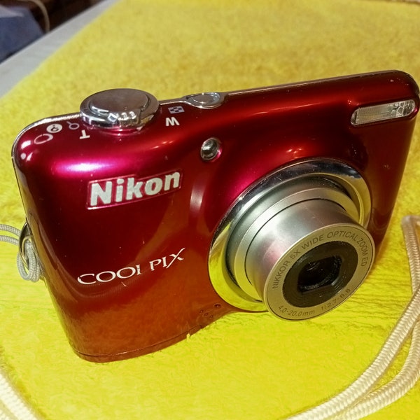 Working Dark Cherry Nikon Coolpix L23 Cherry Camera 10.1 MP 5x Optical Zoom 4.0-20mm Elegant Digital Camera Cord