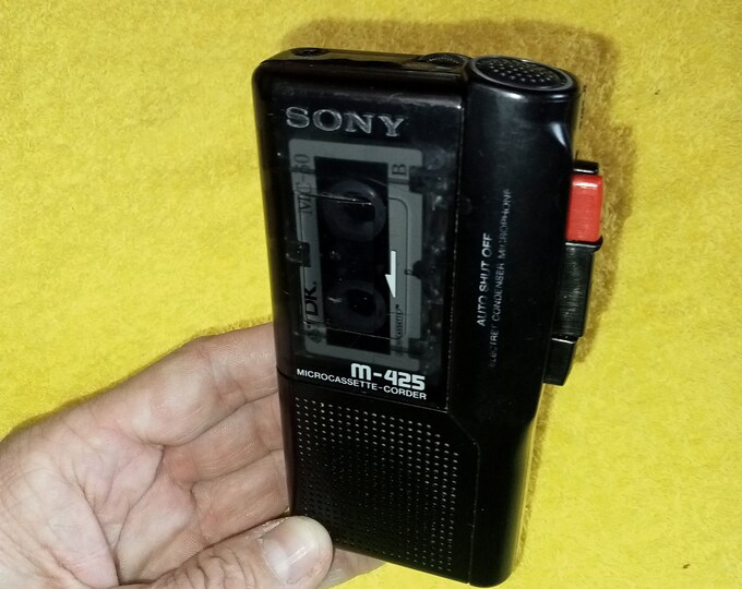 Microcassette Corder, Tape Recorder Working Sony M425, 2 Speeds, Made