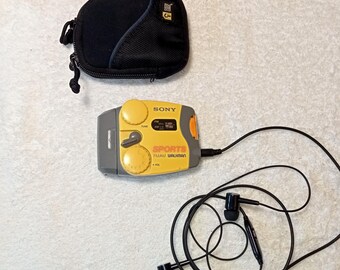 Working Yellow Sony SRF-88 Sports Walkman Radio With AM/FM Tuner