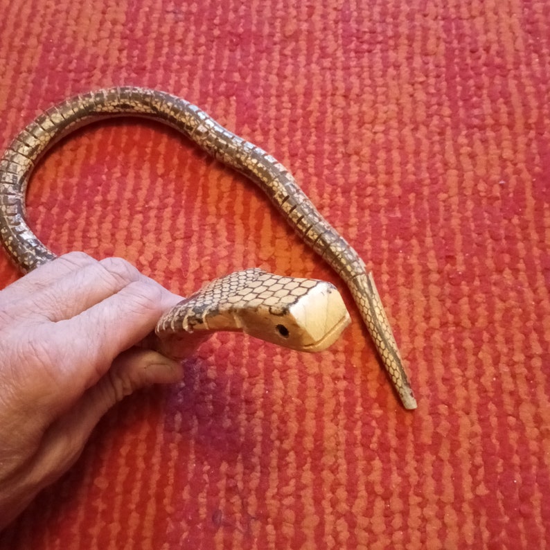 Soviet Wooden Snake handmade Snakevintage Wooden Snake USSR Etsy