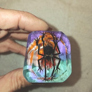 Vintage furniture handle, handmade, ITC, USSR, plexiglass,Spider on a rose, 70s, USSR, stylish handle