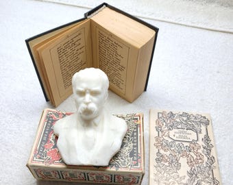 Busto del gran poeta ucraniano Taras Shevchenko, junto con un pequeño libro de regalo de Shevchenko, libro miniatura ucraniano, soviético, libro raro, 1989.