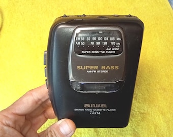 Aiwa HS-TA114W, Stereo Kassettspelare, Kassettinspelare, AM/FM bärbar radio Kassettspelare Vintage, snygg enhet