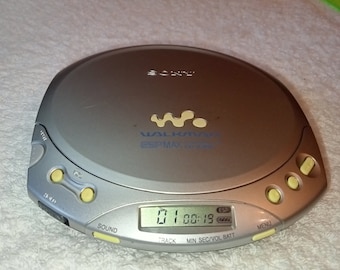 Working vintage CD player, CD Sony Walkman D-E330,retro player,compact,Japanese quality,Soviet era,collectible player,decor