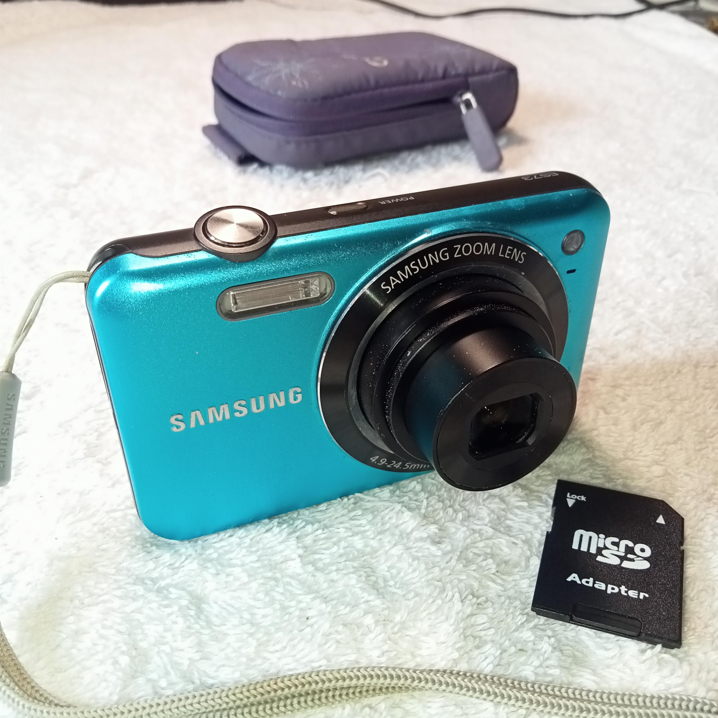 動作確認済みブルーデジタルカメラ Samsung ES 73、コンパクトデジタル