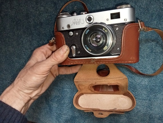 Working Vintage Soviet Film Camera FED 3 With Industar-61 F2 Working Vintage Soviet Film Camera FED 3 With Industar-61 F2