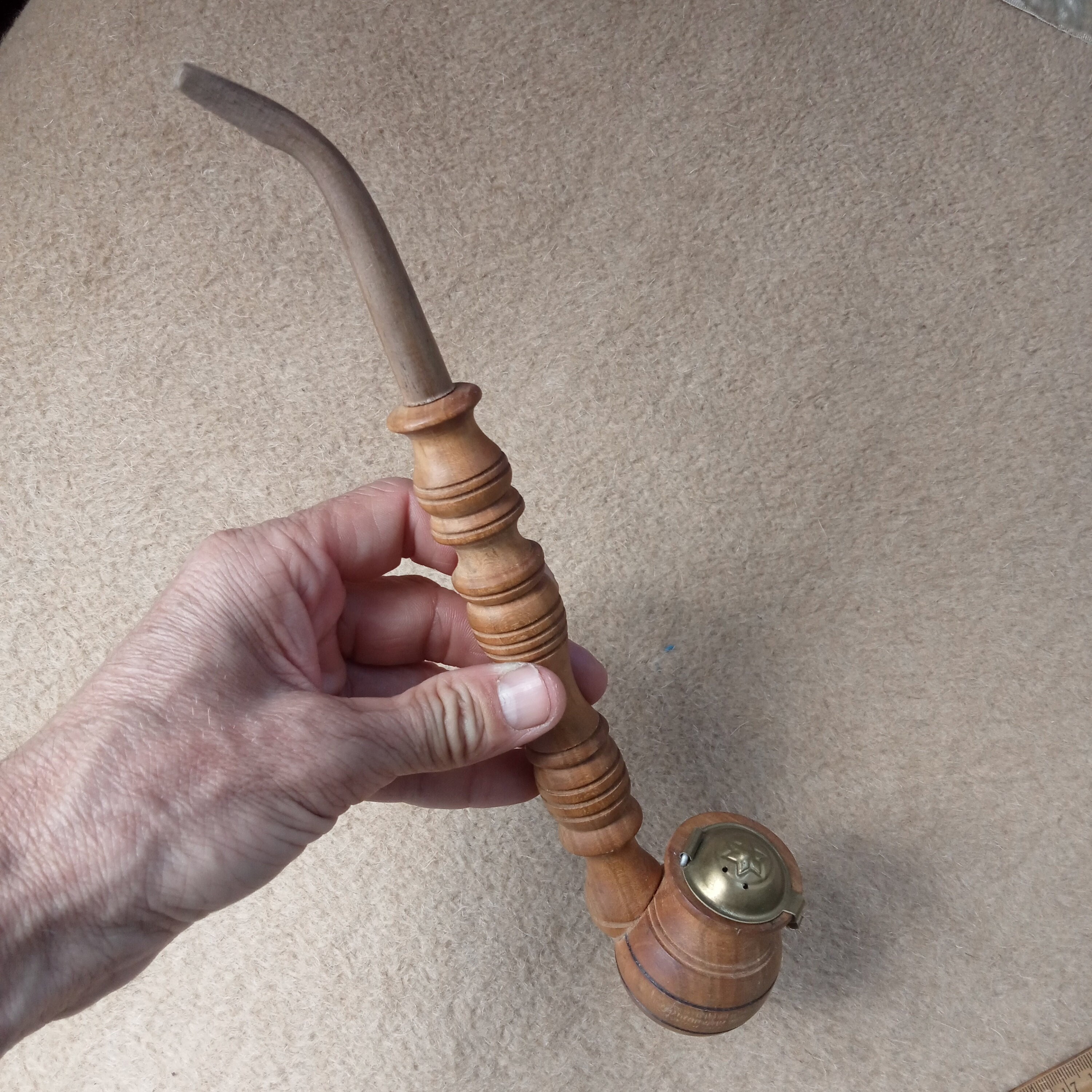 Vintage wood tobacco pipe. Wooden smoking pipes from Soviet Union