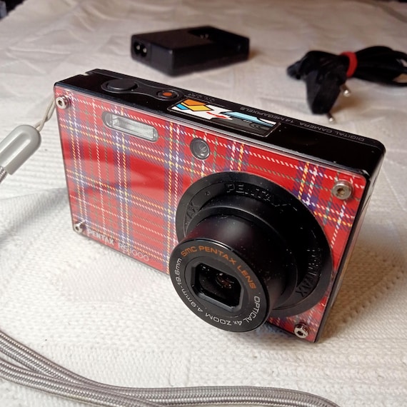 Pentax Optio RS1000 Work Red Checkered Camera Digital Camera, 14MP 
