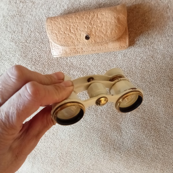 USSR binoculars, Antique Soviet theater binoculars, Soviet opera, Home glasses with leather case, Gift for her - Opera glasses