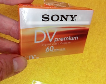 Pack de casetes para videocámara mini DV. Casete de video digital Sony DV Premium de 60 minutos, vintage, años 90, sellado.