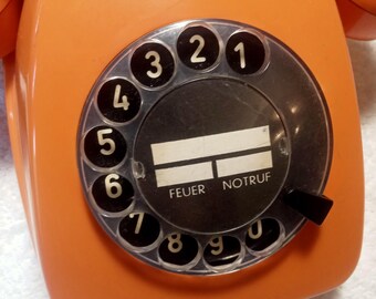 Working Orange Stationary Telephone Siemens Model Post Fe Tap 611