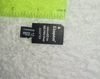 Working original Kingston micro sd to MS Pro Duo adapter+ along with a micro sd Transcend 2 GB memory card, for some Sony digital cameras