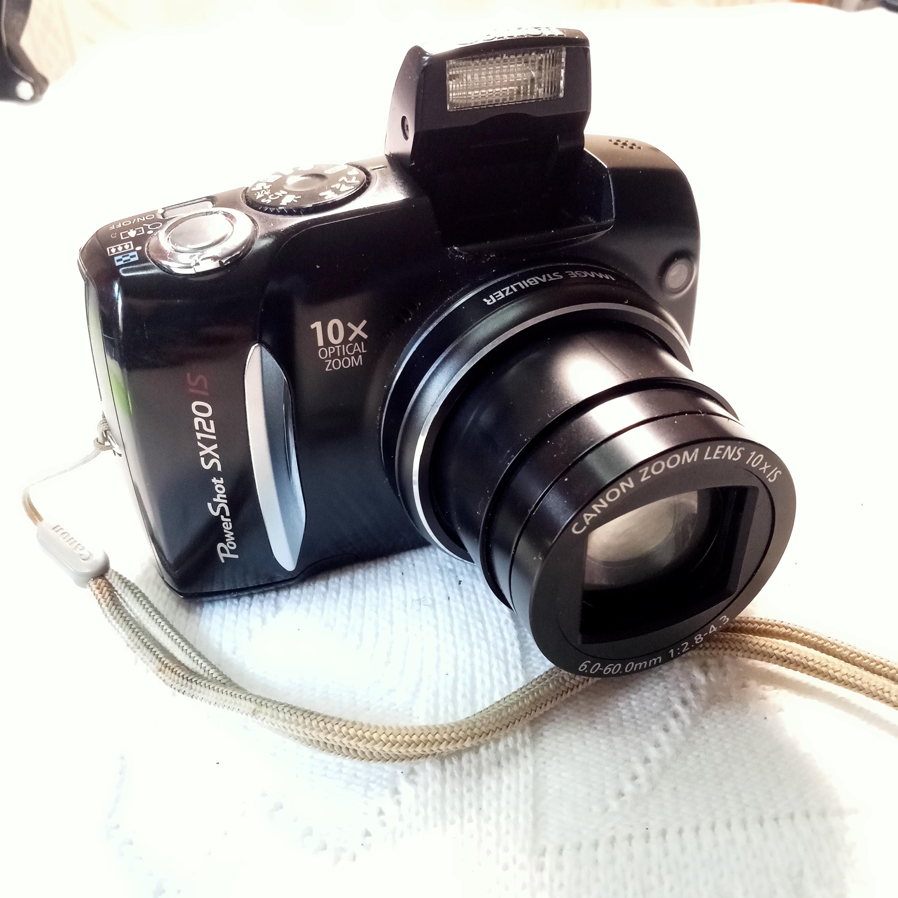 Working digital camera, Canon PowerShot SX120IS, 10 MP, 10x optical zoom,  black, SD card, mm,