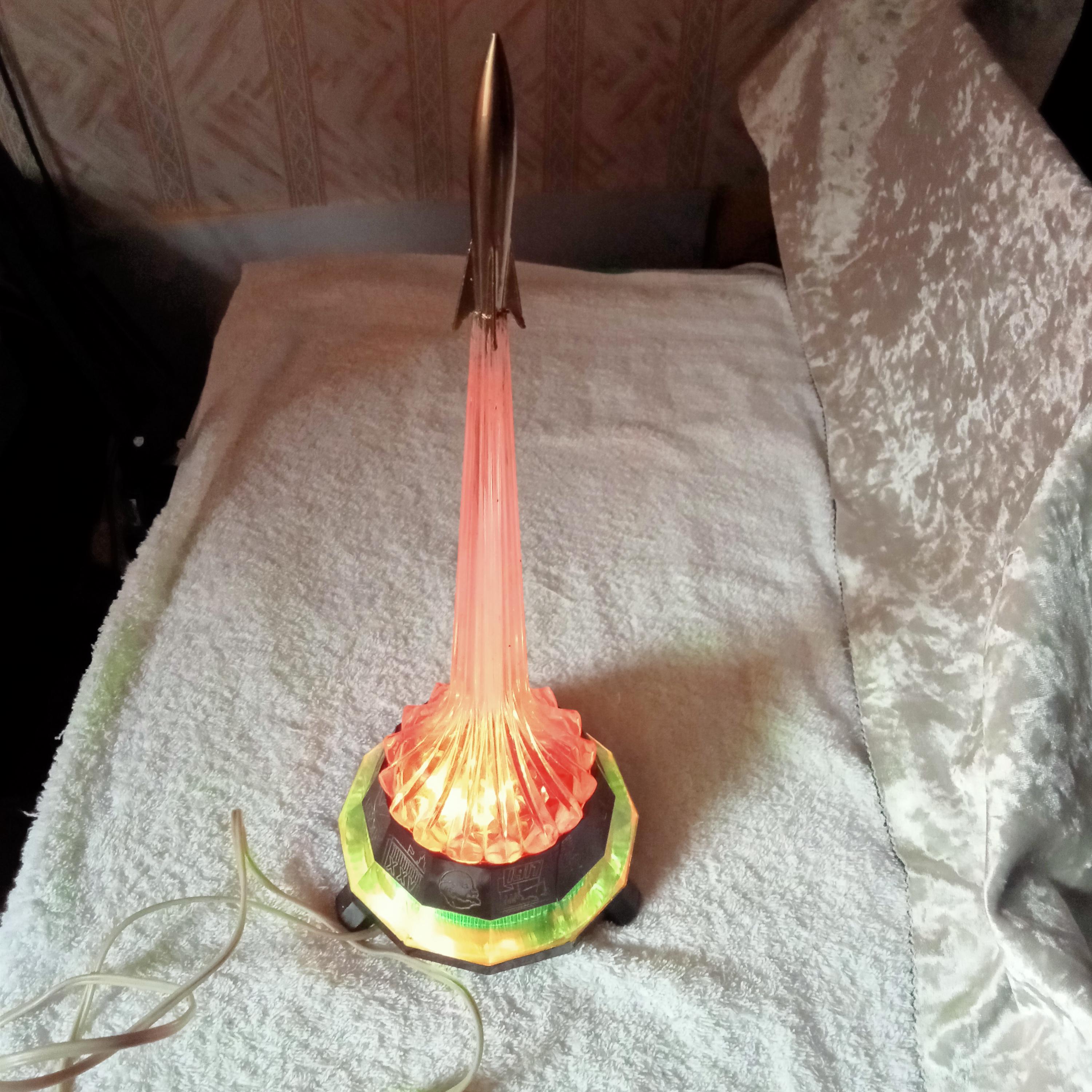 Vintage Table Lamp,night Light Rocket Ussr, 70s Lamp, Soviet Space