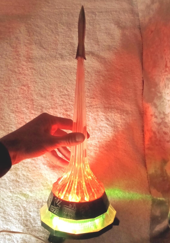 Vintage Table Lamp,night Light Rocket Ussr, 70s Lamp, Soviet Space