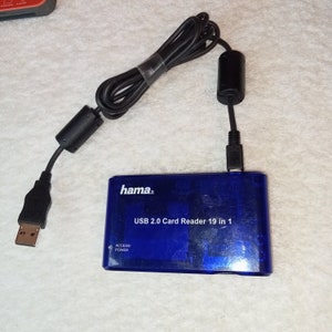 Hama, USB 2.0 Kartenleser 19 in 1, für Speicherkarten von Digitalkameras und Camcordern, Speicherkarten: SM XD,Duo Pro,mc Pro,sd/mmc