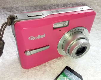 Working Pink Rollei Compactline111 Digital Camera, Vintage Stylish Camera, Optical Zoom, Elegant Compact Camera, Runs on AA Batteries