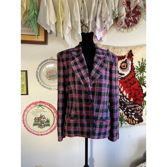 vintage Ann May woven silk multicolored blazer