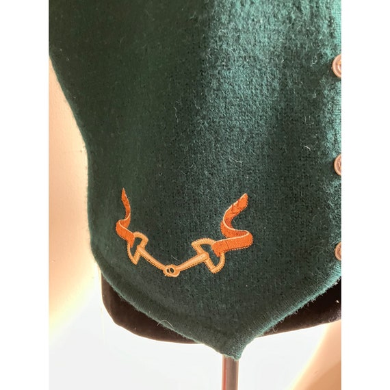 90's vintage hunter green equestrian embroidered … - image 3