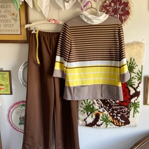 70's vintage tunic and high waisted pants leisurewear set image 3