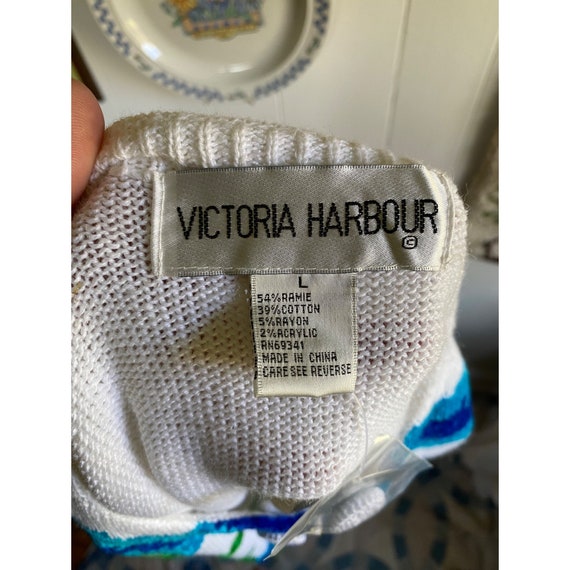 90's VTG deadstock Victoria Harbour white tropica… - image 4