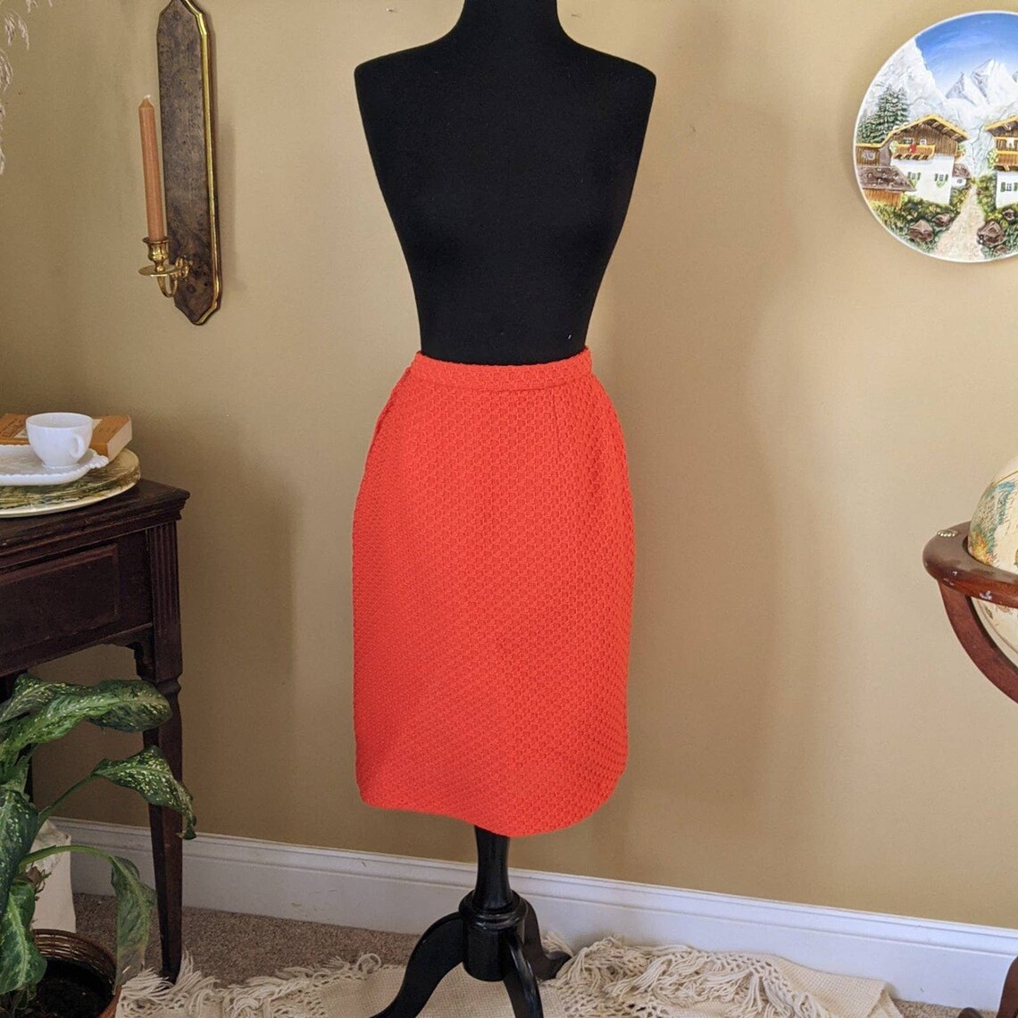 TG21061 Wisteria Knit Mini Skirt Tangerine