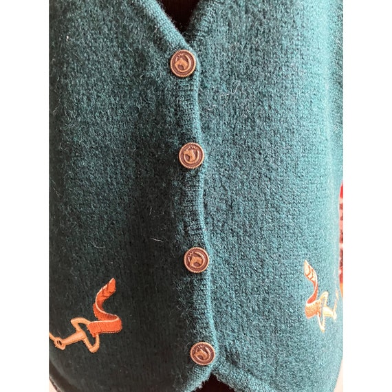 90's vintage hunter green equestrian embroidered … - image 4