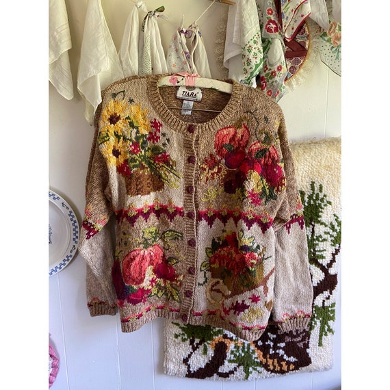 90's vintage deadstock fall apple orchard cardigan - image 1